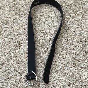 EUC M Linea Pelle lp blue Black Belt with Silver Buckle